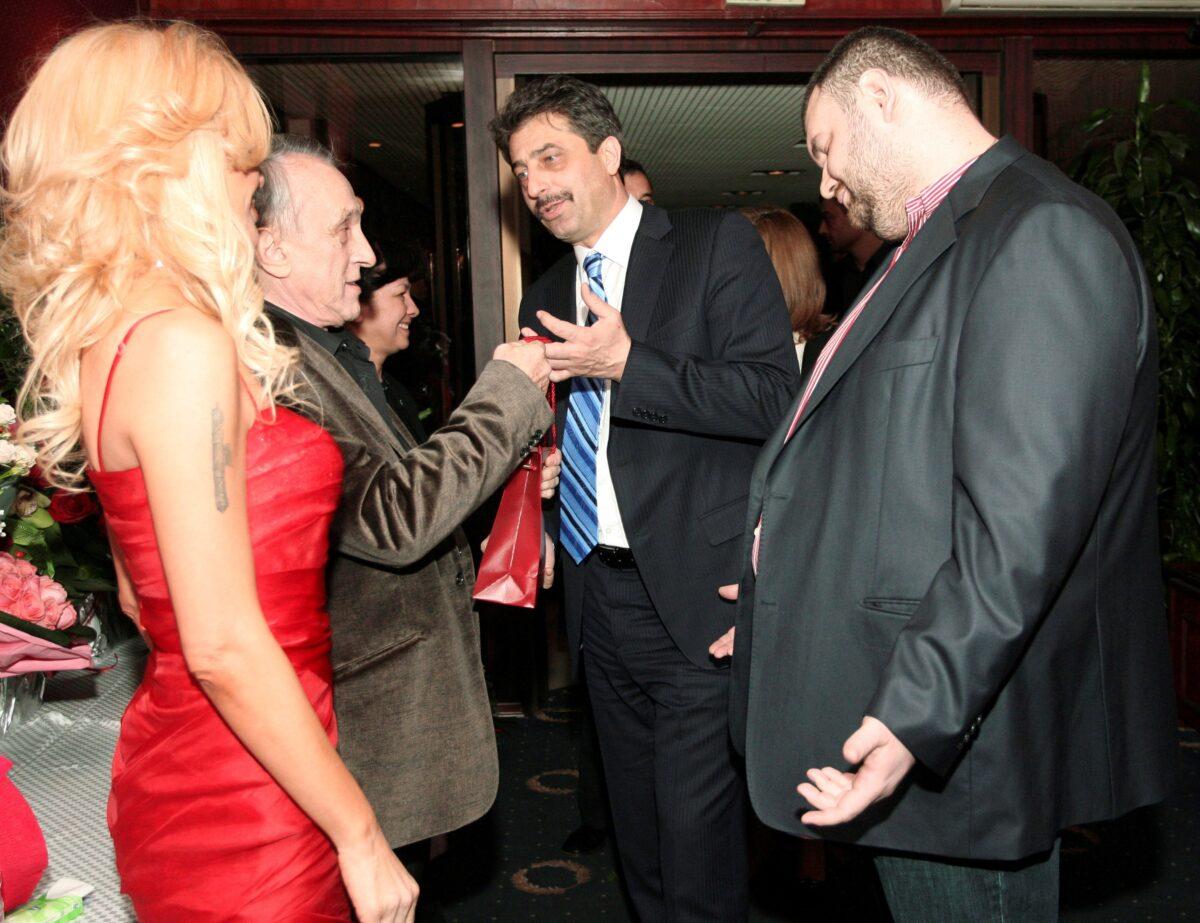 Delyan Peevski (R), a Bulgarian businessman and former member of parliament, attends a birthday party in Sofia, Bulgaria, on Dec. 7, 2010. (Petko Nalbantov/BULGARIA OUT/Reuters)