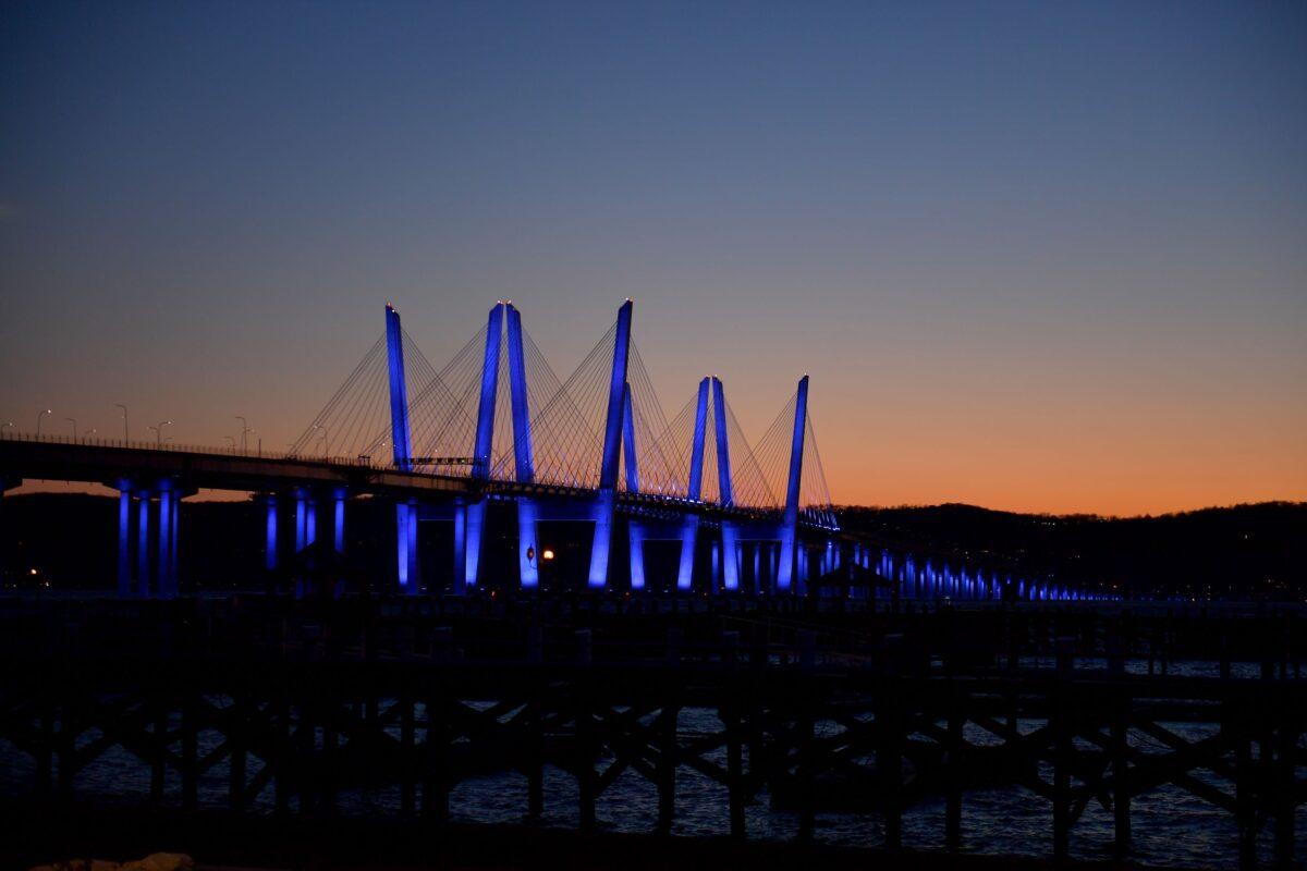 The Governor Mario M. Cuomo Bridge is seen in Tarrytown, N.Y., on April 9, 2020. (Michael Loccisano/Getty Images)