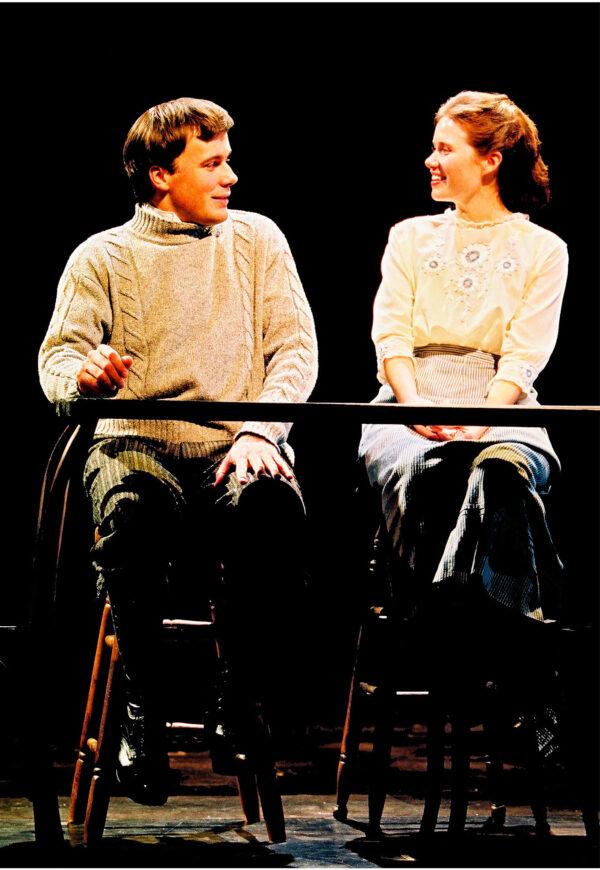 Actors Ben Fox and Maggie Lacy as George and Emily in the Broadway revival of the Thornton Wilder classic "Our Town." (Joan Marcus/Getty Images)