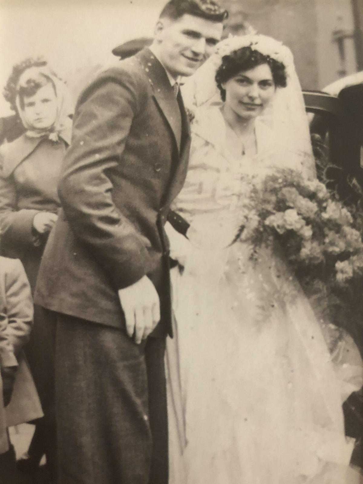 Wilfred and Iris Miles on their wedding day. (Caters News)