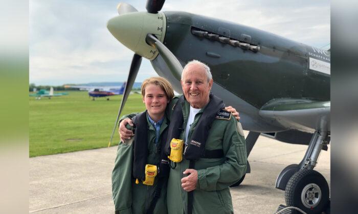 Boy, 12, Helps His Grandfather Fulfil His Dream of Flying a Spitfire for His 80th Birthday