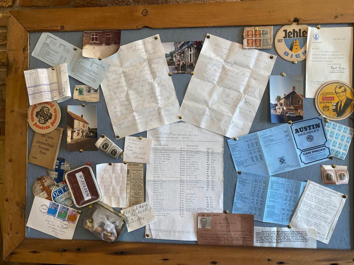 The contents of the time capsule found in the wall at Holcombe Farmshop and Kitchen. (SWNS)