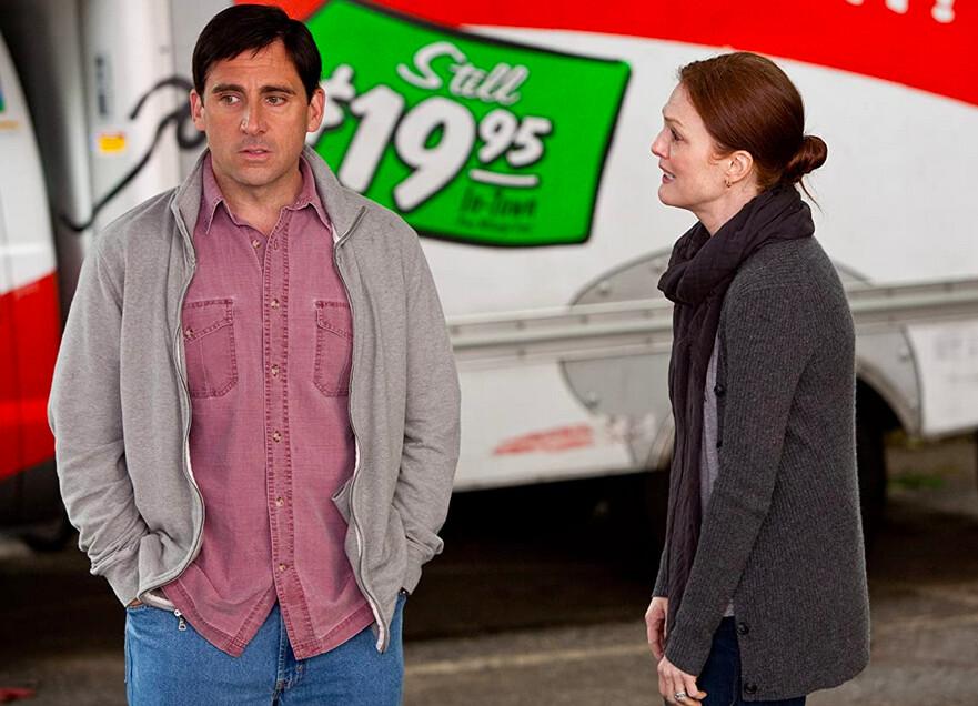 Cal (Steve Carell) and Emily (Julianne Moore) are an estranged couple, in "Crazy, Stupid, Love.” (Warner Bros.)