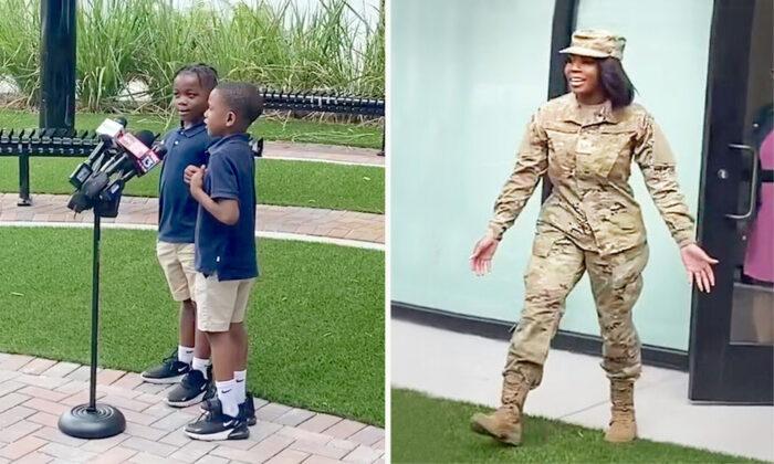 Air Force Mom Deployed for 6 Months Secretly Returns Home to Surprise Son, Younger Brother