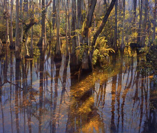 “Crystalline, The Big Cypress Preserve, Florida,” 2004, by Joel Babb. Oil on linen; 40.5 inches by 48 inches. (Courtesy of Joel Babb)
