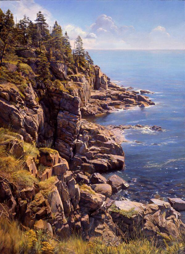“Mount Desert Cliffs,” 2008, oil on linen; 72 inches by 52 inches. Collection of Janet Starr. (Courtesy of Joel Babb)