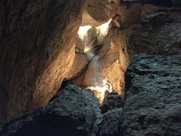 Inside a cave at Pinnacles National Park. (Courtesy of Andrea Falce)