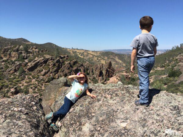 Looking over at the landscape below from a vantage point in Pinnacles National Park in California. (Courtesy of Andrea Falce)
