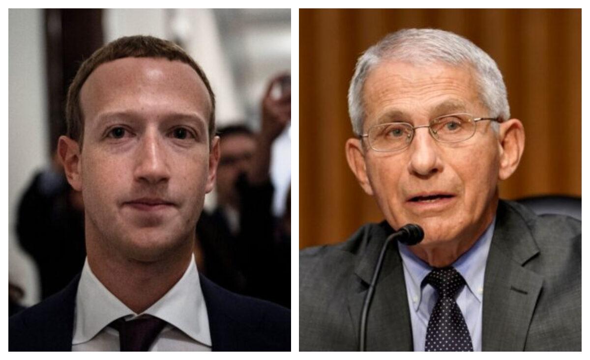 Mark Zuckerberg (L) and Dr. Anthony Fauci. (Brendan Smialowski/AFP/Getty Images; Greg Nash/Getty Images)