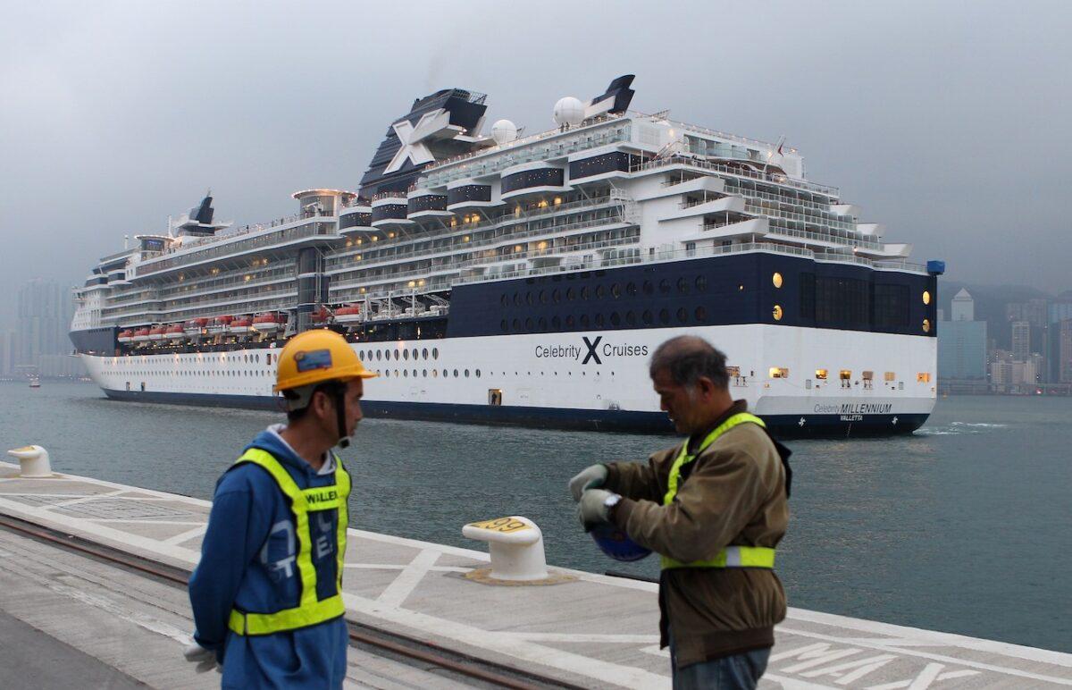The 'Celebrity Millennium' ship is seen docked in Hong Kong on March 16, 2013. (Dale de la Rey/AFP via Getty Images)