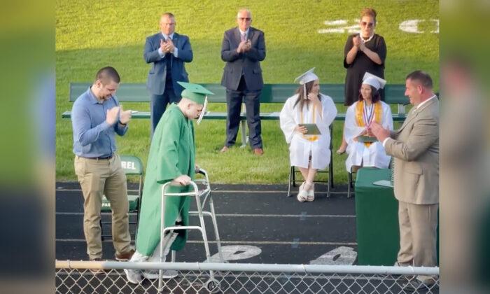 High School Senior Paralyzed Playing Football Walks Across Stage During Grad Ceremony