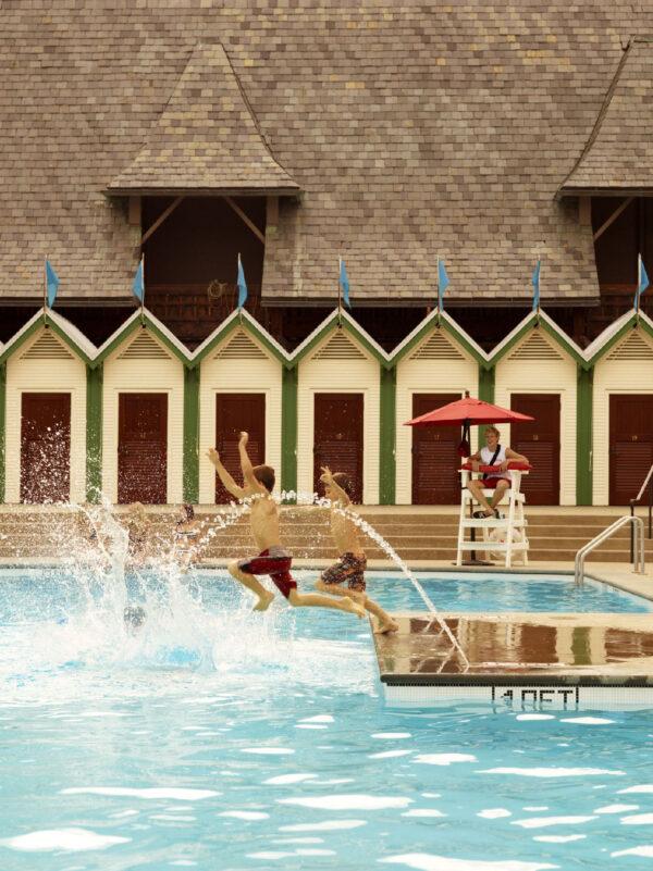 Swimming is an option for children who join their parents for a visit to the Francis Ford Coppola Winery in Geyserville, Calif. (Courtesy of Margot Black)