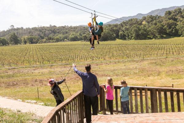 Margarita Adventures at Ancient Peaks Winery in Santa Margarita, Calif., offers families the opportunity to go zip-lining. (Courtesy of Acacia Productions)