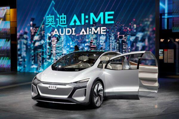 Audi's new concept AI: ME with automated driving system is presented during the media day for Shanghai auto show in Shanghai, China, on April 17, 2019. (Aly Song/Reuters)