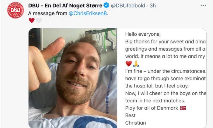 Footballer Christian Eriksen Sends Public Thank You Message From Hospital