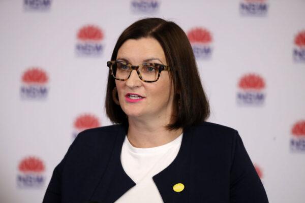 Minister for Education and Early Childhood Learning Sarah Mitchell talks to the media at a press conference in Sydney, Australia, on May 11, 2020. (Mark Kolbe/Getty Images)