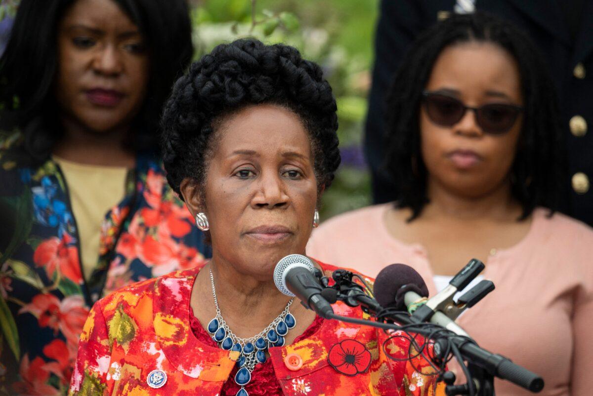 Rep. Sheila Jackson Lee (D-Texas) speaks during a ceremony in Tulsa, Okla., on May 31, 2021. (Andrew Caballero-Reynolds/AFP via Getty Images)