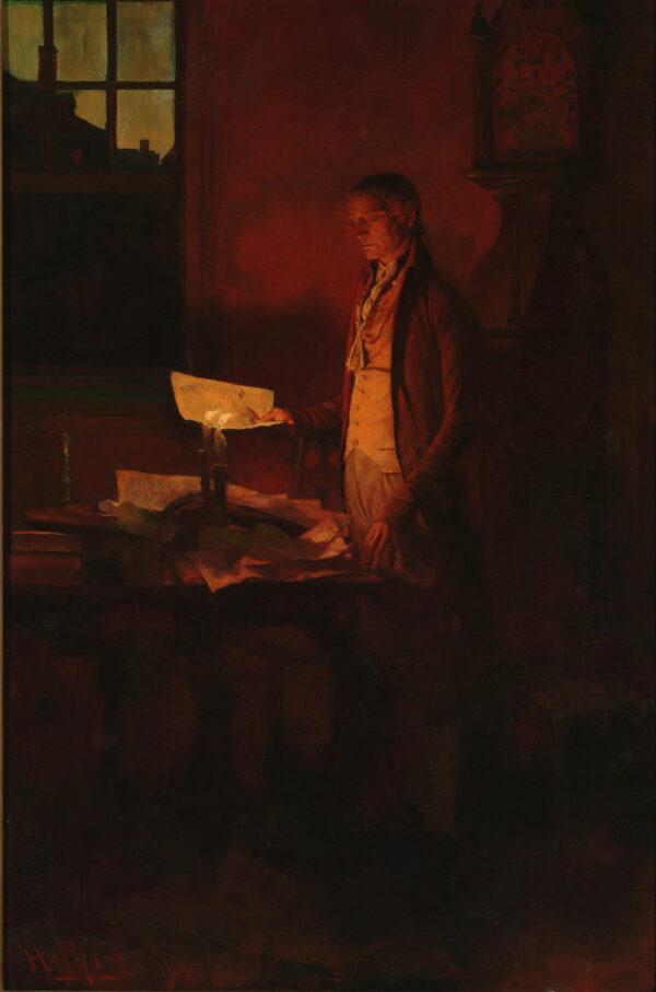 “<a href="https://rockwellcenter.org/portfolio-items/pyle/">Thomas Jefferson Writing the Declaration of Independence</a>,” circa 1898, by Howard Pyle. Delaware Art Museum. (Public Domain)