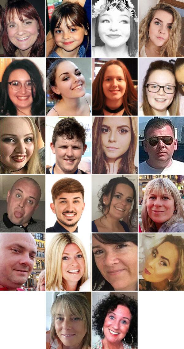 Undated file photos issued of the 22 victims of the terror attack during the Ariana Grande concert at the Manchester Arena in May 2017. (Greater Manchester Police/Handout via PA)