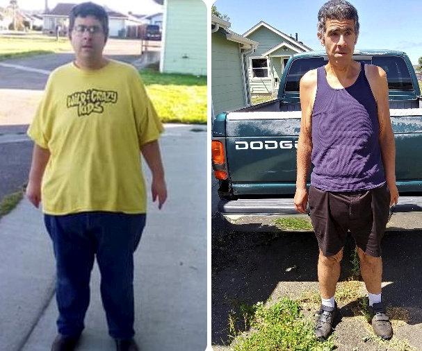 Jacob David before and after his weight loss. (SWNS)
