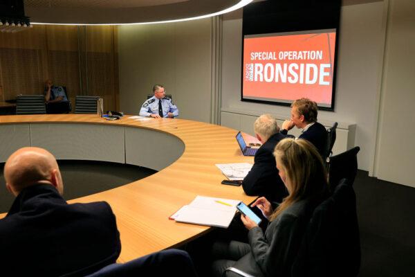 AFP Assistant Commissioner Nigel Ryan briefs journalists on Operation Ironside in Sydney, Australia on June 8, 2021. (Mark Evans/Getty Images)
