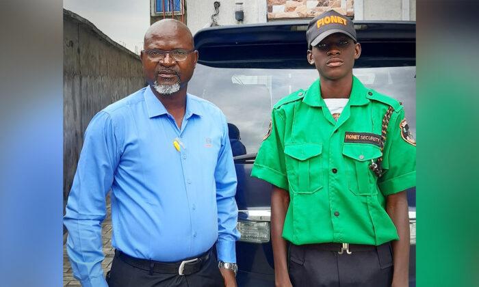 Nigerian Businessman Hires Son as Security Guard at His Company to Instill Good Values
