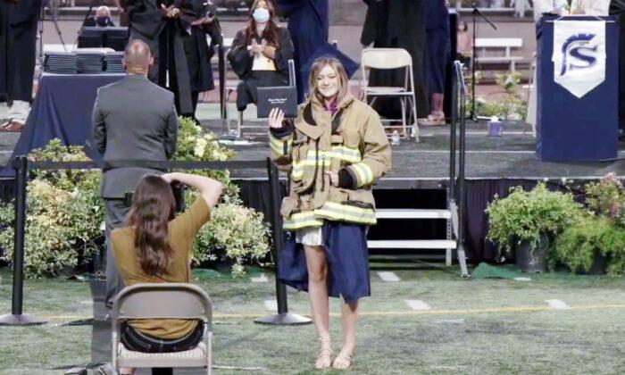Colleagues of a Firefighter Killed in Fire Station Shooting Attend His Daughter’s Graduation