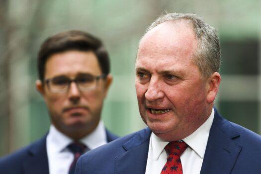 Australia's Deputy Prime Minister Barnaby Joyce speaks to the media during a press conference at Parliament House in Canberra, Australia, on June 21, 2021. (AAP Image/Lukas Coch)