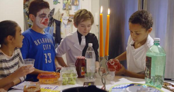 A Halloween party in a scene from “Chasing Childhood.” (Abramorama)