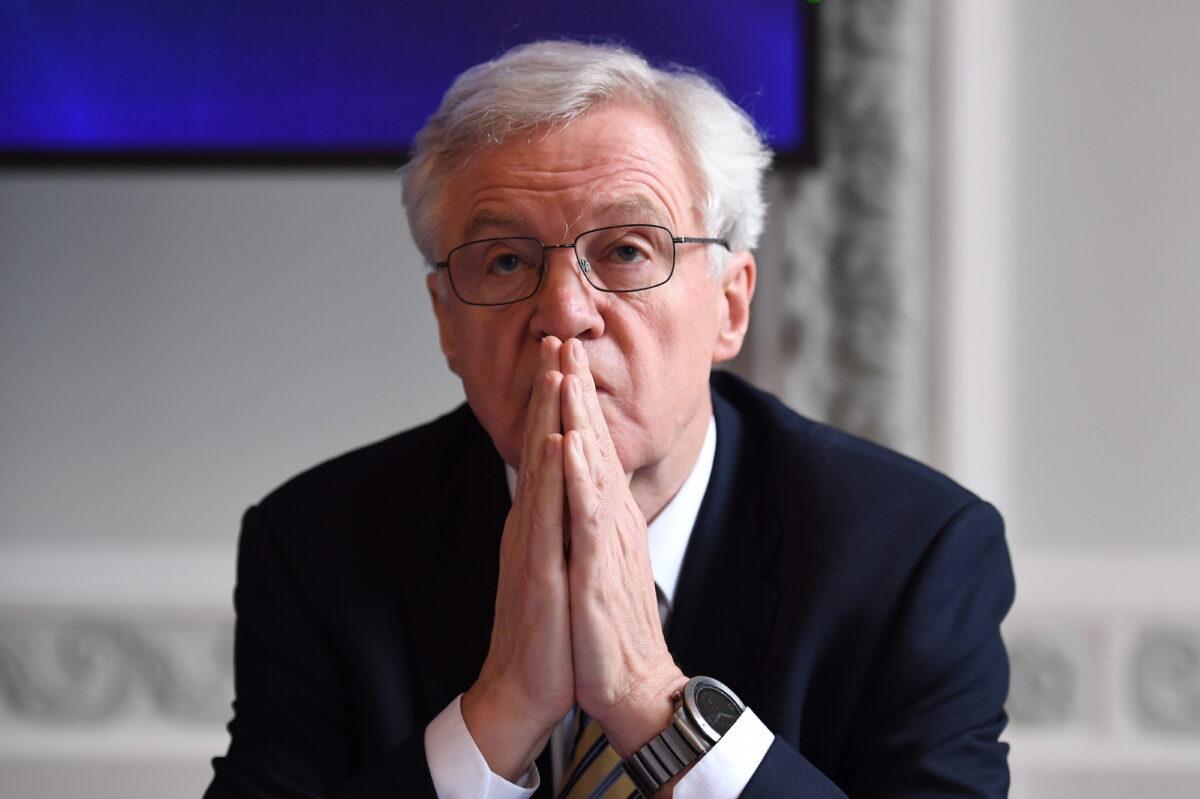 Former Secretary of State for Exiting the European Union David Davis during a press conference in London, on Jan. 15, 2019. (Leon Neal/Getty Images)