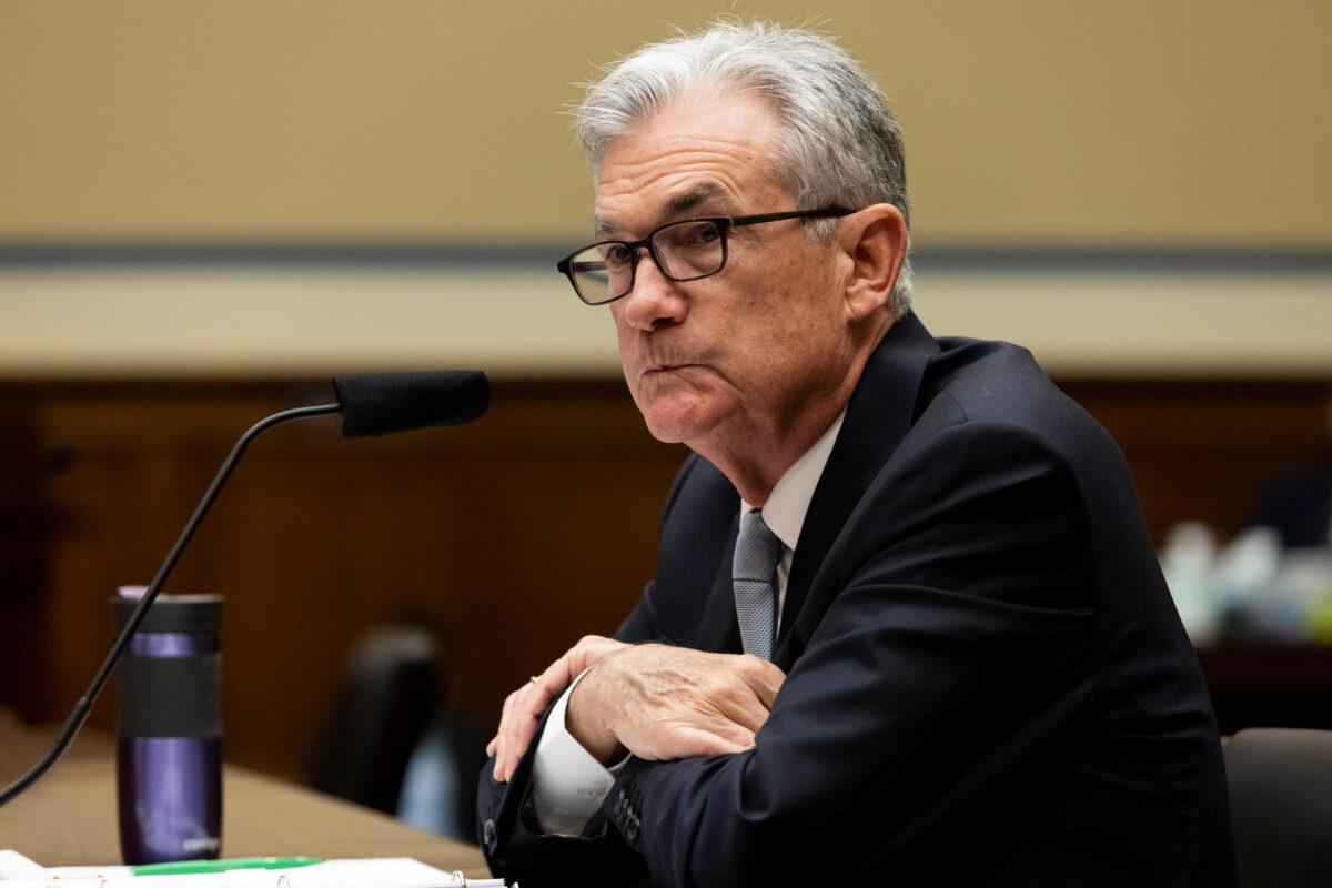 Federal Reserve Chair Jerome Powell testifies during a U.S. House Oversight and Reform Select Subcommittee hearing, on Capitol Hill in Washington, on June 22, 2021. (Graeme Jennings/Pool via Reuters)