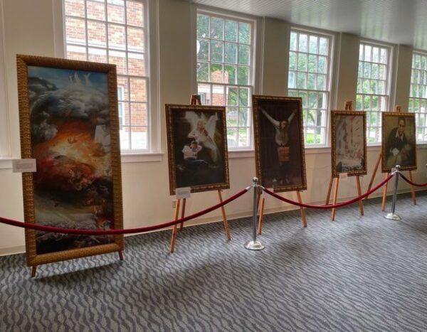 Heaven and Hell: Artworks show the sheer beauty of the spiritual practice of Falun Gong, alongside the horrific persecution of practitioners by the Chinese Communist Party. (Southern USA Falun Dafa Association)