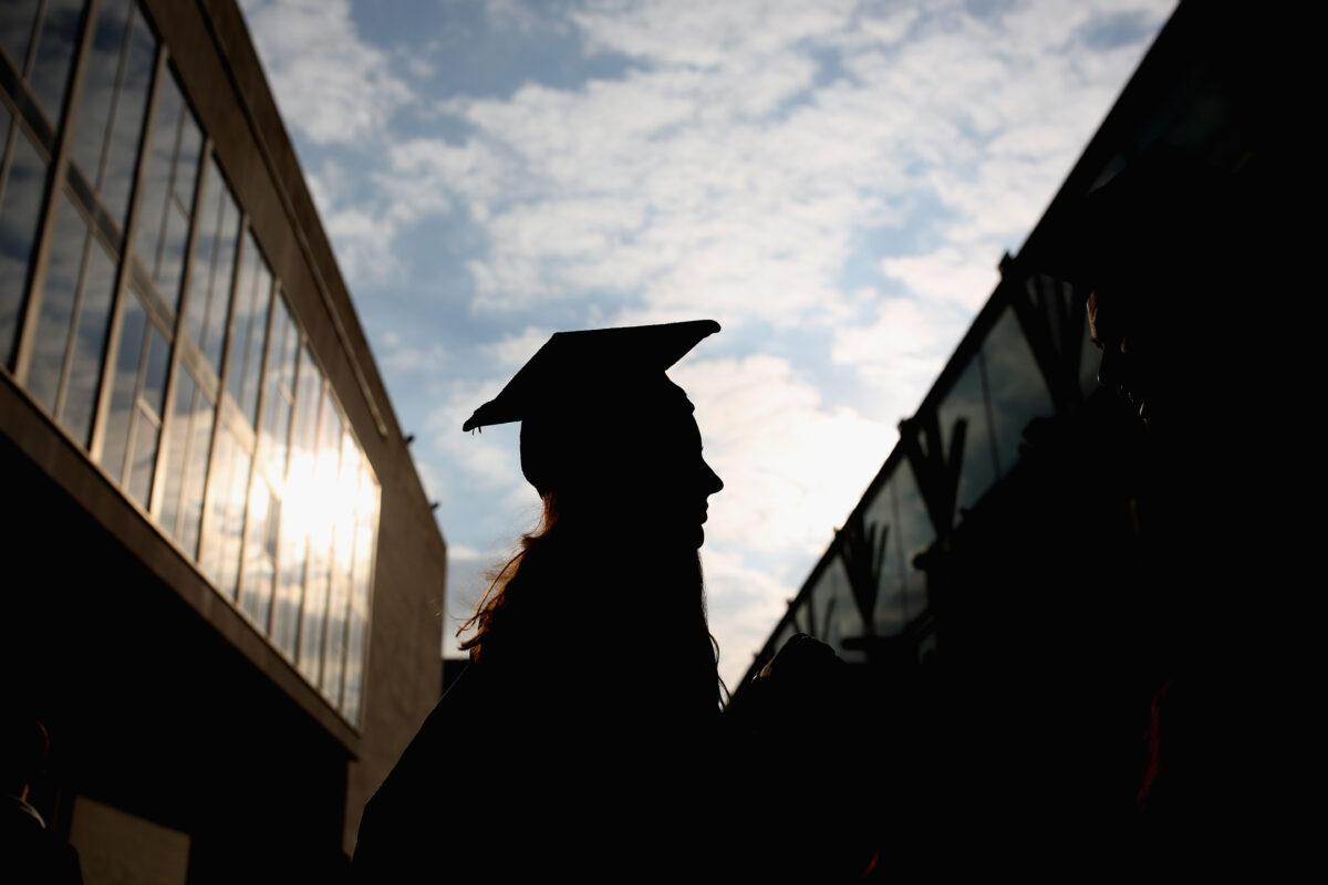 In this file image, a students arrives for their graduation ceremony at the Royal Festival Hall in London, England, on Oct. 13, 2015. (Dan Kitwood/Getty Images)