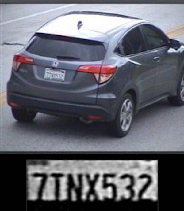 The grey 2016 Honda HRV with California tag 7TNX532 which Othal Wallace, 29, is believed to be driving. (Courtesy of Daytona Beach Police Department)
