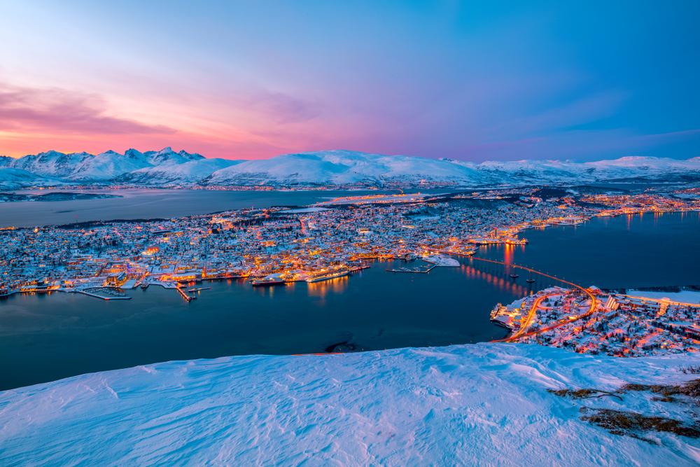 Tromso, Norway, offers spectacular sunsets in the winter. (Babumon/Shutterstock)