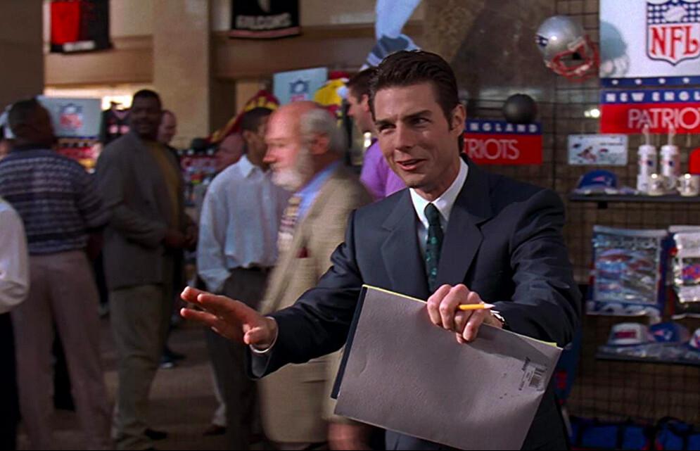Tom Cruise as a slick sports agent in “Jerry Maguire.” (TriStar Pictures)