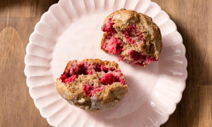 Bright, Sweet, and Tart Raspberries Add Pops of Flavor and Color to These Muffins