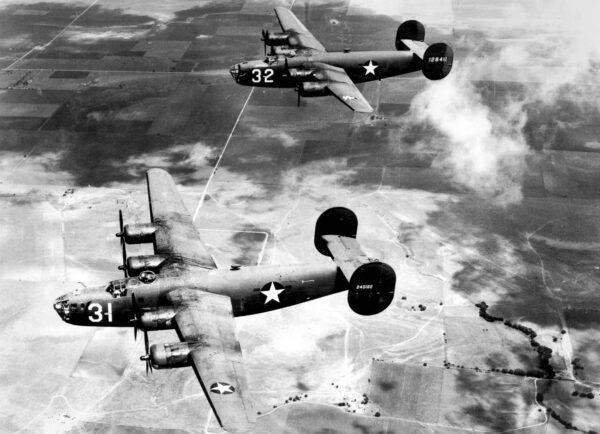 A Consolidated B-24 Liberator pictured flying in the 1940s. (U.S. Air Force/PA)