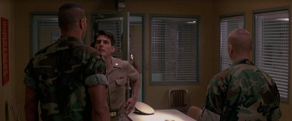 (L–R) Wolfgang Bodison, Tom Cruise, and James Marshall in “A Few Good Men.” (Columbia Pictures)