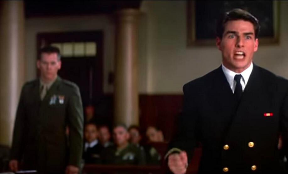 Kevin Bacon (L) and Tom Cruise in “A Few Good Men.” (Columbia Pictures)