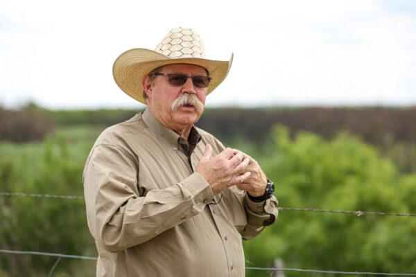 Kinney County Sheriff Coe talks about border issues in Kinney County on May 23, 2021. (Charlotte Cuthbertson/The Epoch Times)