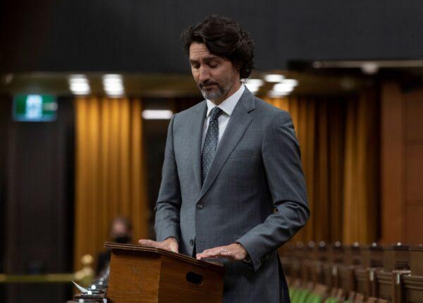 Prime Minister Justin Trudeau speaks about residential schools in the House of Commons in Ottawa on June 1, 2021. (The Canadian Press/Adrian Wyld)