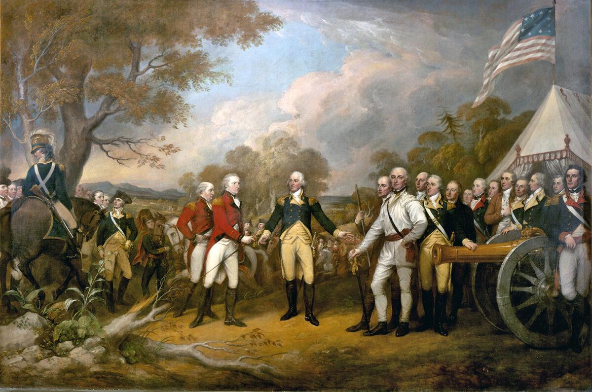 John Trumbull "Surrender of General Burgoyne" circa. 1821. Oil on canvas. United States Capitol Rotunda, Washington, D.C.