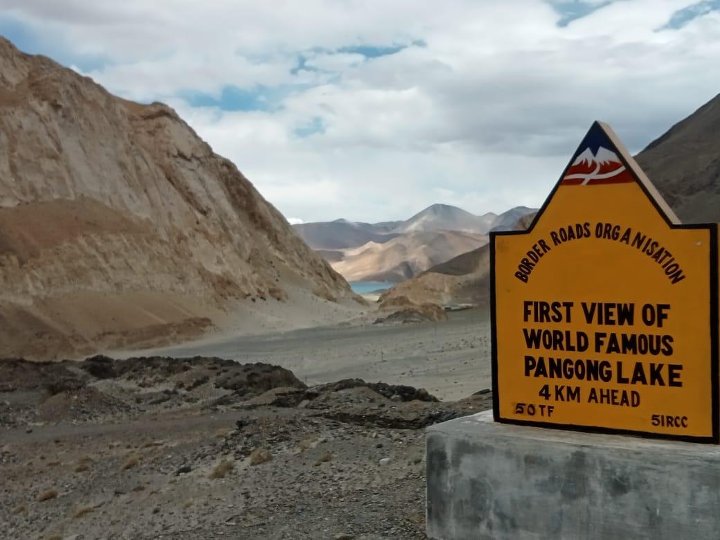 A view of the Pangong Tso Lake from the point from where the strategic lake starts in India, on June 22, 2021. (Venus Upadhayaya/The Epoch Times)