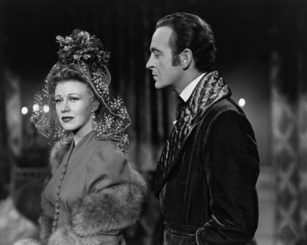Ginger Rogers as Dolley Todd and David Niven as Aaron Burr in "Magnificent Doll." (Universal Pictures)