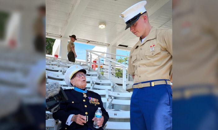 New Marine Welcomed Into Corps by Great-Grandfather—Last of the WWII Medal of Honor Recipients