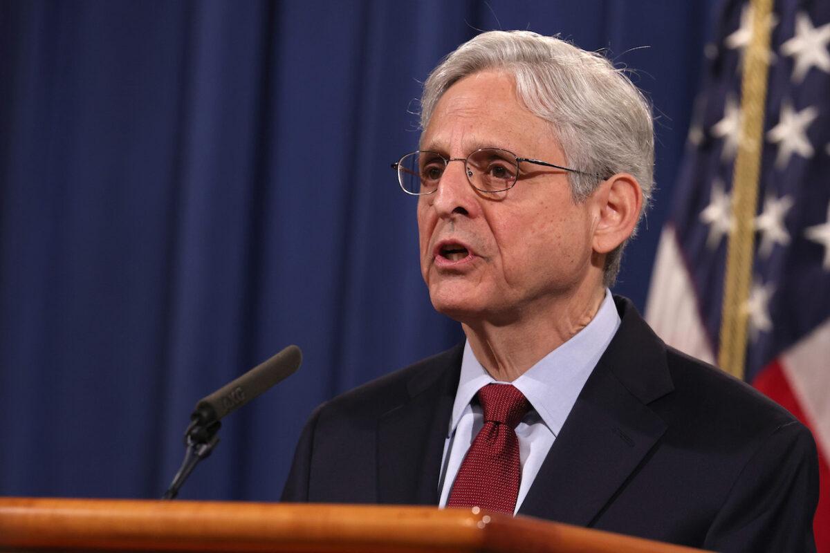 Attorney General Merrick Garland speaks at a news conference at the Department of Justice in Washington on June 25, 2021. (Anna Moneymaker/Getty Images).
