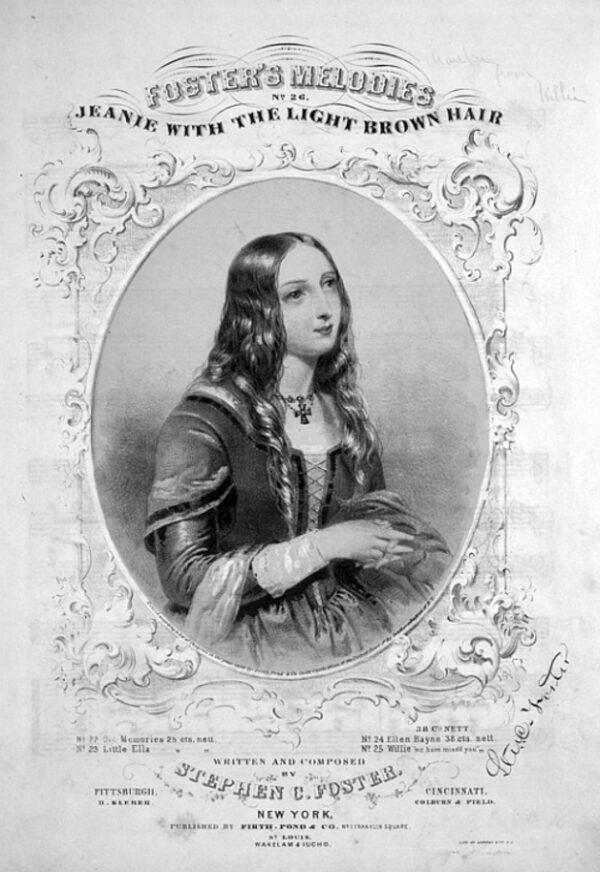 Stephen Foster wrote the wistful "Jeanie With the Light Brown Hair" for his estranged wife. (Public Domain)