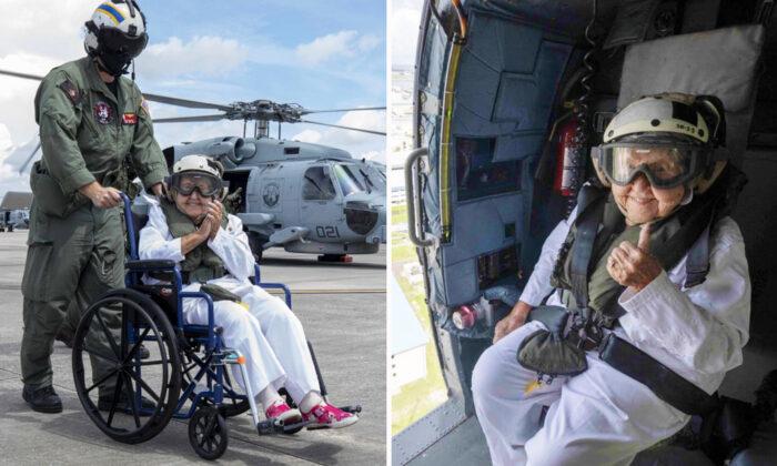 Navy Helps Widow Celebrate 100th Birthday by Flying Her Around Ship Named After Late Husband