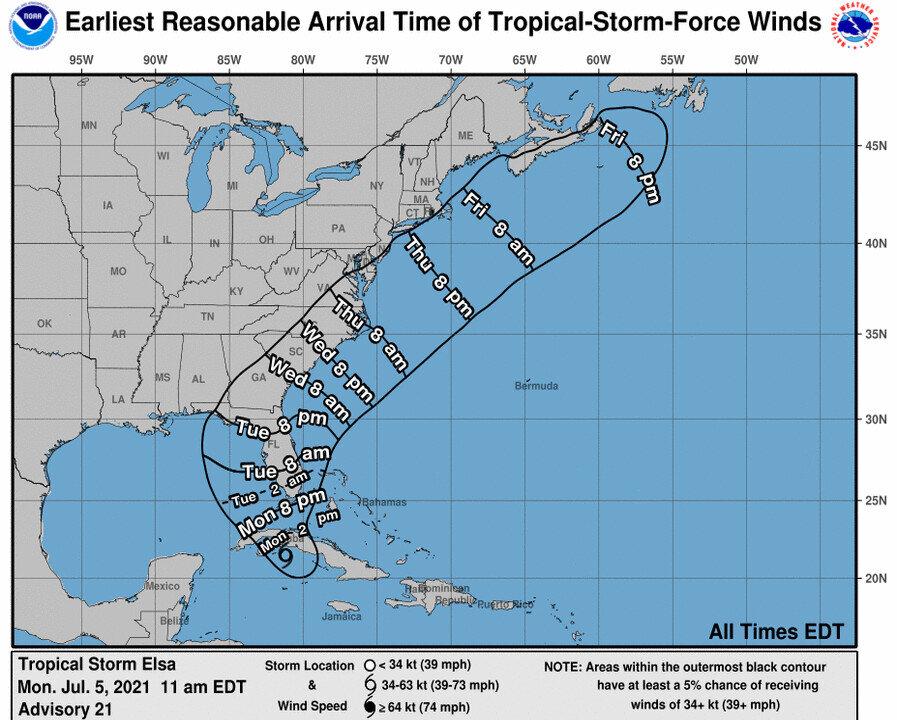 Tropical Storm Elsa Nears Cuba; Track Nudges West, Likely Easing Impact on Florida Keys